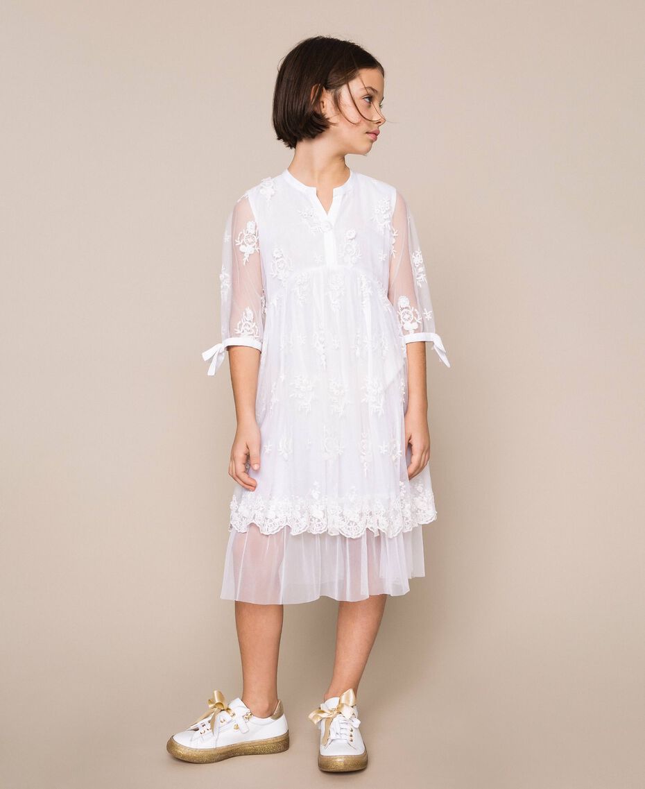 Embroidered tulle dress