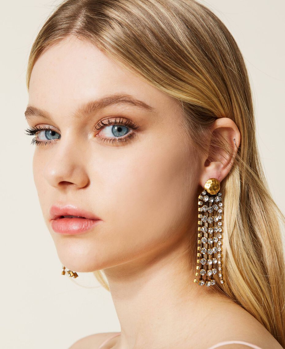 Earrings with rhinestone fringes Crystal Woman 222TA401B-0S