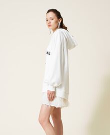 Maxi sweat-shirt imprimé avec capuche Off White Femme 221AT2063-03