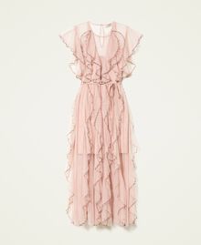 Full-length tulle gown with ruffle Suntan Pink Woman 222TT2020-0S