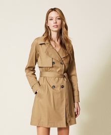 Double breasted gabardine trench coat Black Woman 999TN210A-01