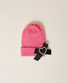 Knitted beanie with brooch "Sunrise" Pink Child 222GJ4510-01