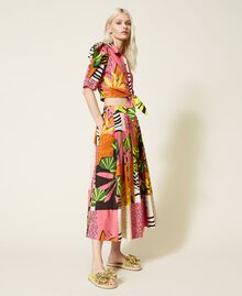 Printed poplin long skirt "Summer Dream” Pattern Woman 221AT2623-03