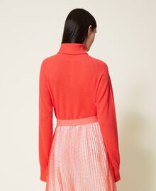 Pullover aus Wolle und Kaschmir „Coral Candy“-Rot Frau 212TT3120-04