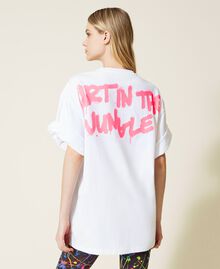 T-shirt Myfo con stampa panda Bianco Unisex 999AQ2094-03
