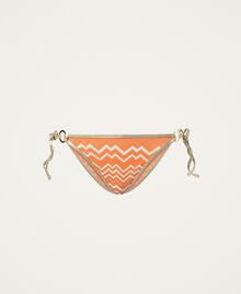 Tanga de bain avec anneaux et lacets Chevrons Melon Femme 221LBM488-0S