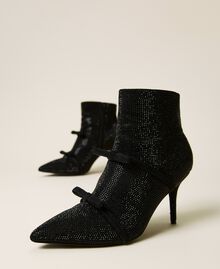 Ankle boots with rhinestones and bows Black Woman 222ACP240-01
