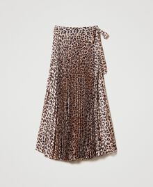Long georgette skirt with lurex Natural Leopard Print Woman 231LB2DTT-0S