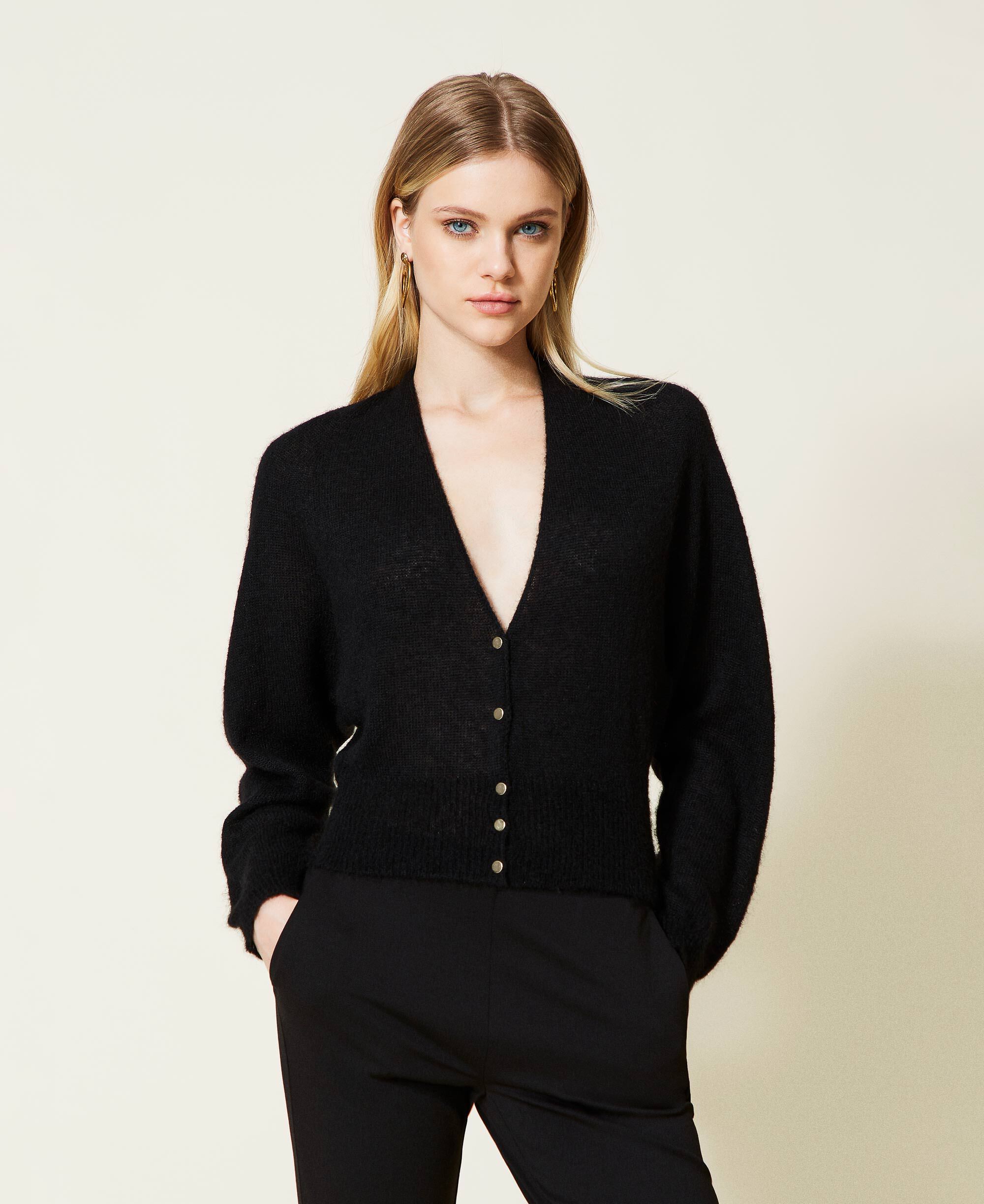 Femme Vêtements Sweats et pull overs Cardigans Cardigan Coton Twinset en coloris Noir 