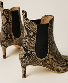 Animal print leather ankle boots Dark Leather Python Print Woman 212TCT082-05