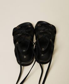Gladiator suede sandals Black Woman 221TCT022-03