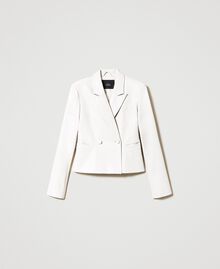 Leather-like fitted blazer “Pumice” White Woman 231AP2023-0S