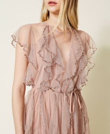 Full-length tulle gown with ruffle Suntan Pink Woman 222TT2020-05