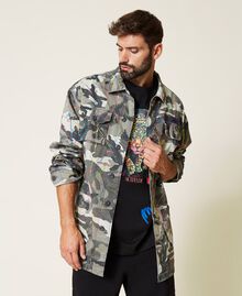 Myfo unisex jacket with camouflage print "Hiding Pattern" Grey Print Unisex 999AQ208A-07