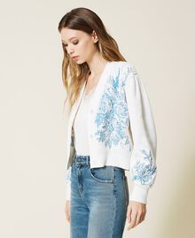 Cardigan with floral embroidery Light Blue Sanderson Flowers Embroidered Lily Woman 221TP3490-03