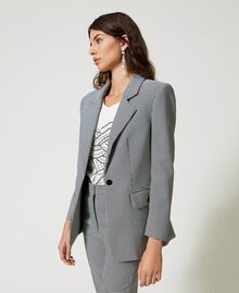 Fitted houndstooth blazer Houndstooth White / Black Woman 231AP2346-03