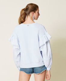 Sweat-shirt avec manches en mousseline Topaze Bleu Femme 221TP2290-03