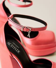 Satin court shoes with platform Fluorescent Pink Woman 222ACP184-03