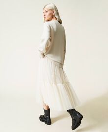 Eco-friendly tulle skirt Chalk Woman 212TQ2130-03