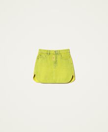 Mini-jupe en jean surteint Jaune Vif Femme 221AT2340-0S