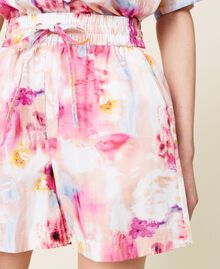 Floral poplin shorts "Hot Pink” Nuances Woman 221AT2484-05
