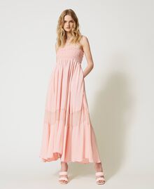 Crêpe de Chine and georgette skirt-dress Rose Cloud Woman 231AT2182-06