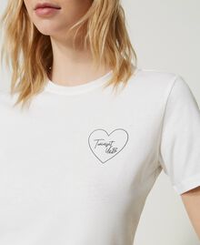 T-shirt with heart print and logo Black Woman 231LL2RFF-01