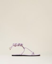 Sandales plates avec lacets Multicolore Violet « Pastel Lilac »/Jaune Vif/Rose Fluo Femme 221ACT122-01