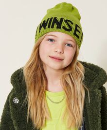Knit beanie with logo "Kiwi Colada" Green Child 222GJ4470-0S