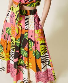Printed poplin long skirt "Summer Dream” Pattern Woman 221AT2623-06