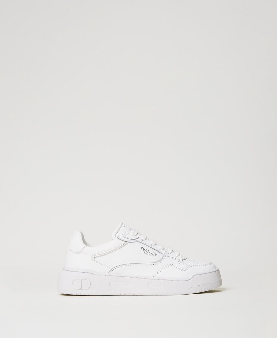 Trainers with printed Oval T White Woman 231TCP090-01
