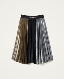 Laminated georgette long skirt Multicolour "Gunpowder" Silver / Gold / Black Child 222GJ2440-0S
