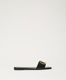 Sandales slide en cuir avec logo Blanc Neige Femme 211TCT014-02