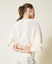 Recycled yarn jumper with sequins Pale Cream Woman 221AT3190-04