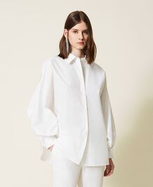 Chemise en popeline avec manches kimono Blanc Femme 221TT2162-04