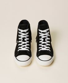 Leather trainers with fringes Black Woman 212TCP100-06