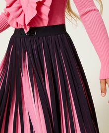 Pleated colour block skirt Two-tone Black / "Sunrise" Pink Child 222GJ2281-05