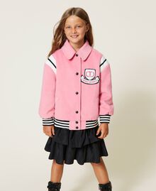 Velour wool cloth bomber jacket "Sunrise" Pink Child 222GJ2250-01