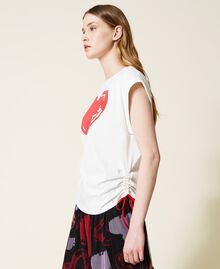T-shirt avec cœur et cordons coulissants Lys Femme 221TQ2082-02