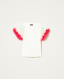 T-shirt Floweritude con balze in tulle Parchment Color Mix Donna 222AP2075-0S