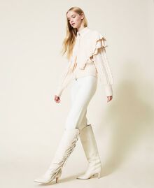 Leather high boots with fringes White Snow Woman 212TCP10G-0S