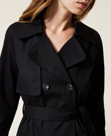 Double breasted gabardine trench coat Black Woman 999TN210A-04