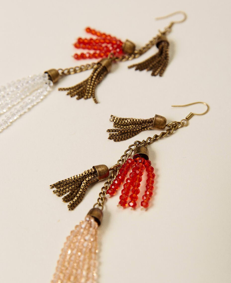 Earrings with bead tassels “Aged Coppery Brass” Gold Woman 212TA401J-02