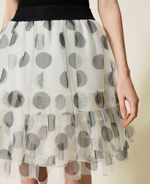 Polka dot tulle mini skirt Lily / Black Macro Polka Dot Print Woman 222AP2581-06