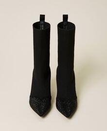 Sock boots with rhinestones Black Woman 222ACP244-06