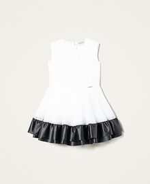 Organza dress with insert Bicolour Off White / Black Child 221GJ2QAA-0S