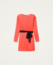 Kleid aus Envers-Satin-Cady „Coral Candy“-Rot Frau 212TT2412-0S