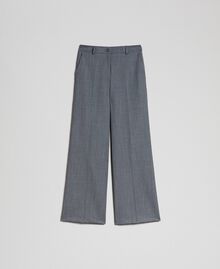 Technical wool wide leg trousers