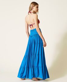 Jupe-robe en crépon Cosmic Blue Femme 221LB2DEE-03