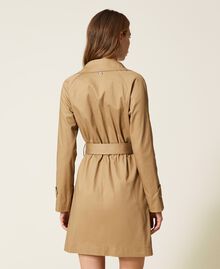 Double breasted gabardine trench coat Black Woman 999TN210A-03